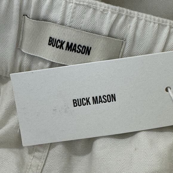 NWT BUCK MASON Women's Herringbone Twill Utility Pull On Pants Size S Natural - Picture 12 of 16